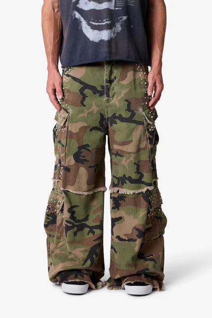 Pearled Rave Cargo in Camo